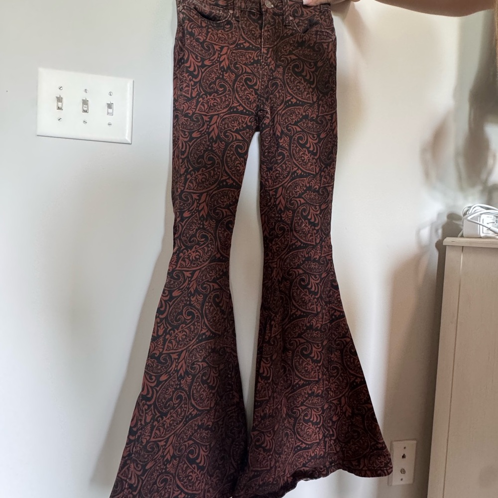 Shyanne Brown Flare Wide Leg Jeans